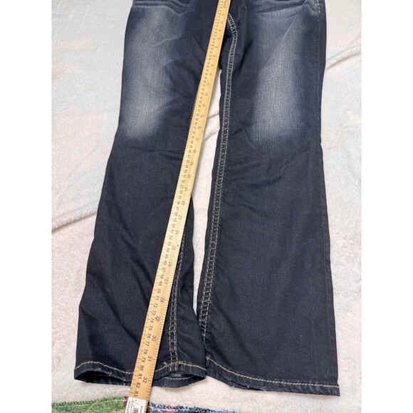 Silver Suki Bootcut Jean Women SZ 14/L32 Blue Dark Wash Thick Stitch Stone Wash - Picture 3 of 11